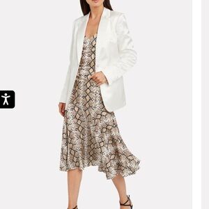 HELMUT LANG HEAVY SATIN TAILORED BLAZER size 2 in ivory